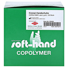 HANDSCHUHE Einmal Copolymer steril Gr.L 100 Stück - Unterseite