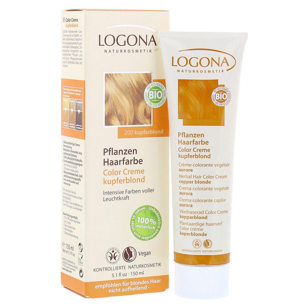 LOGONA Pflanzen-Haarfarbe Kupferblond Milliliter Color 150 | medpex Creme