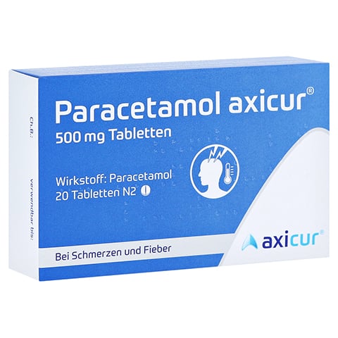 Paracetamol axicur 500mg 20 Stück N2