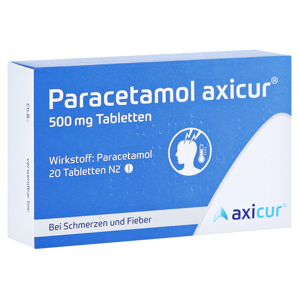 Paracetamol axicur 500mg Tabletten 20 Stück