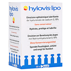 HYLOVIS lipo Augentropfen Einzeldosispipetten 30x0.4 Milliliter