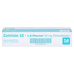 Cetirizin 10-1A Pharma 20 Stück N1 - Unterseite