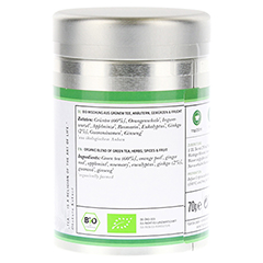 Fresh Focus - Organic Green Tea with Ginkgo, Dose 70 Gramm - Linke Seite