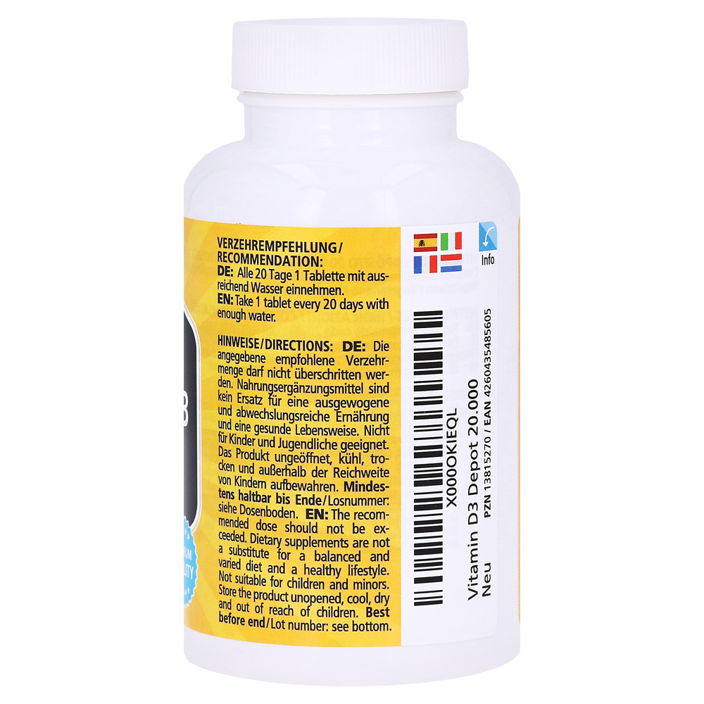 Vitamin D3 20 000 I E Depot Hochdosiert Tabletten 180 Stuck Online Bestellen Medpex Versandapotheke
