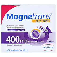 MAGNETRANS duo-aktiv 400 mg Sticks 20 Stck - Vorderseite