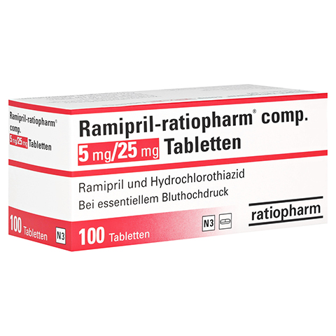 Ramipril-ratiopharm comp. 5mg/25mg 100 Stck N3