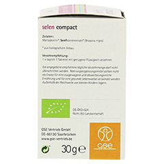 GSE Selen Compact Bio Tabletten 60 Stck - Linke Seite
