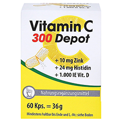 VITAMIN C 300 Depot+Zink+Histidin+D Kapseln 60 Stück - Vorderseite