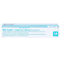 Ibu-Lysin 1A Pharma 400mg 10 Stck N1 - Unterseite