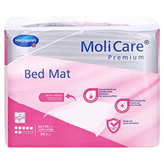 MOLICARE Premium Bed Mat 7 Tropfen m.Flü.60x180 cm 30 Stück - Rückseite