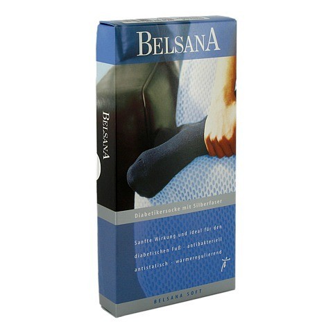 BELSANA Soft Diab.Socke 2 schwarz m.Silberfaser 2 Stck