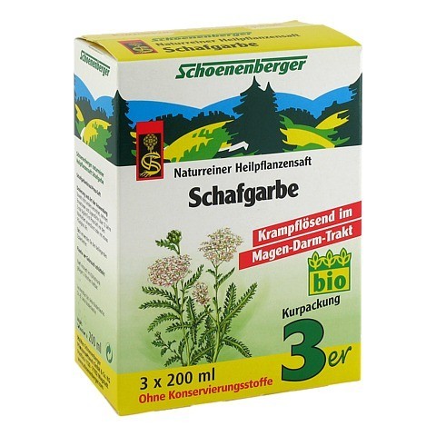 Schafgarbe naturreiner Heilpflanzensaft Schoenenberger 3x200 Milliliter