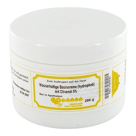 WASSERHALTIGE Basiscreme hydrophob m.5% Olivenl 200 Gramm