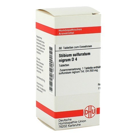 STIBIUM SULFURATUM NIGRUM D 4 Tabletten 80 Stck N1