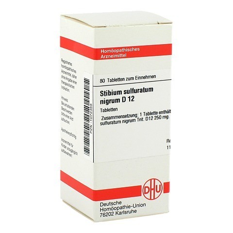 STIBIUM SULFURATUM NIGRUM D 12 Tabletten 80 Stck N1