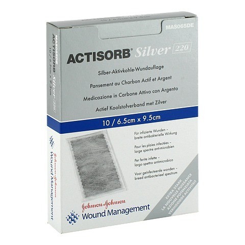 ACTISORB 220 Silver 6,5x9,5 cm steril Kompressen 10 Stück