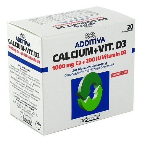 ADDITIVA Calcium 1.000 mg+Vit.D3 Pulver 20 Stck