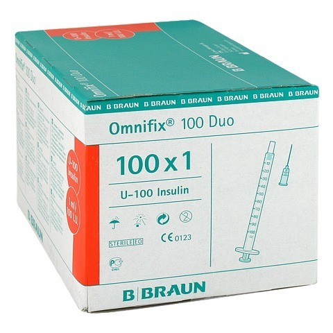 Omnifix Duo 100 Insulin Einmalspritzen 100x1 Milliliter