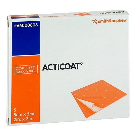 ACTICOAT 5x5 cm antimikrobielle Wundauflage 5 Stck