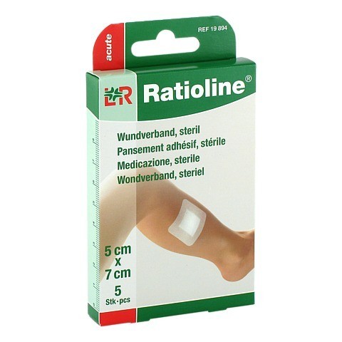 RATIOLINE acute Wundverband 5x7 cm steril 5 Stck