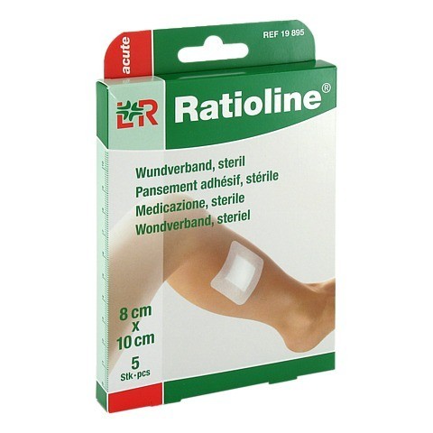 RATIOLINE acute Wundverband 8x10 cm steril 5 Stck