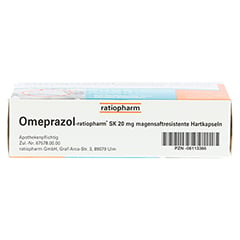 Omeprazol-ratiopharm SK 20mg 14 Stück - Unterseite
