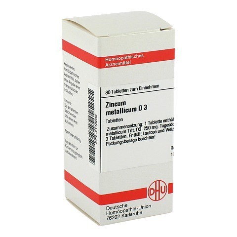 ZINCUM METALLICUM D 3 Tabletten 80 Stck N1