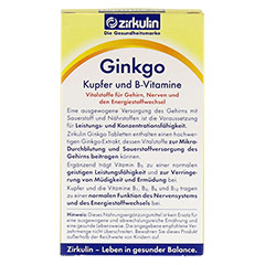 ZIRKULIN Ginkgo Kupfer und B-Vitamine Tabletten 60 Stck - Rckseite