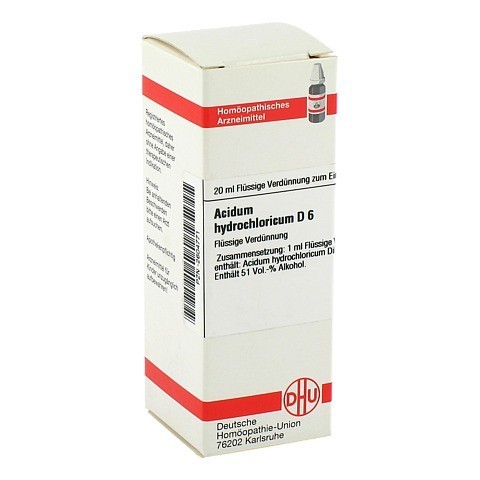 ACIDUM HYDROCHLORICUM D 6 Dilution 20 Milliliter N1