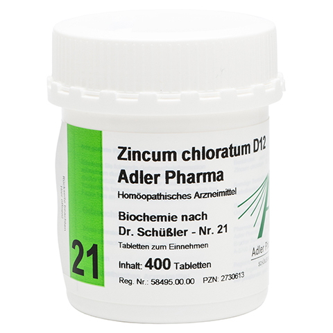 BIOCHEMIE Adler 21 Zincum chloratum D 12 Tabletten 400 Stück