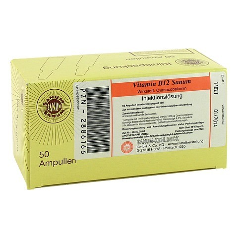 Vitamin B12 Sanum 1000µg/ml Injektionslösung 50x1 Milliliter