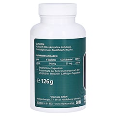 ZINK AKTIV 25 mg hochdosiert vegan Tabletten 180 Stück - Linke Seite