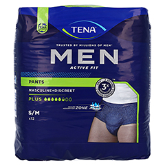 TENA MEN Act.Fit Inkontinenz Pants Plus S/M blau 12 Stck - Vorderseite
