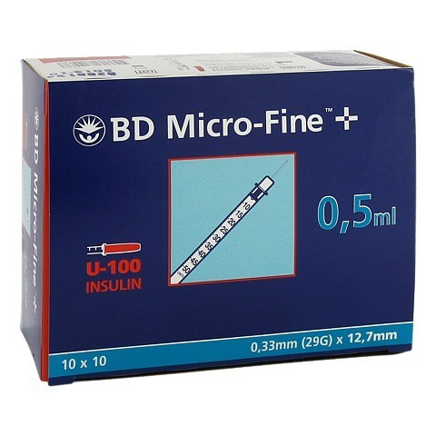 BD MICRO-FINE+ Insulinspr.0,5 ml U100 12,7 mm 100x0.5 Milliliter