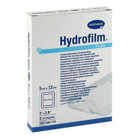 HYDROFILM Plus Transparentverband 5x7,2 cm 5 Stck