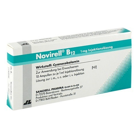 Novirell B12 1 mg Injektionslösung 10x1 Milliliter N2