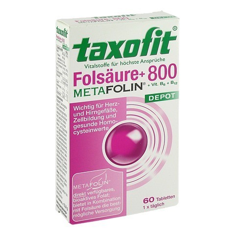 TAXOFIT Folsaeure+Metafolin 800 Depot Tabletten 60 Stck
