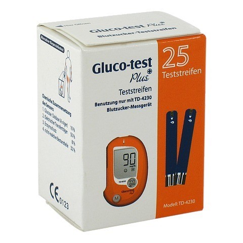 GLUCO TEST Plus Blutzuckerteststreifen 25 Stück