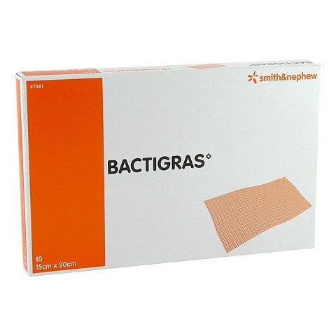 BACTIGRAS antiseptische Paraffingaze 15x20 cm 10 Stück