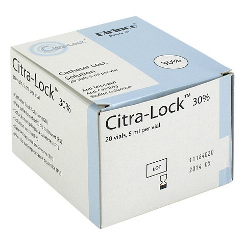 CITRA LOCK 30% Katheter Blocklsung Ampullen 20x5 Milliliter