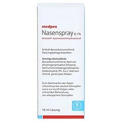 medpex Nasenspray 0,1% 10 Milliliter N1 - Rckseite