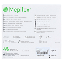 MEPILEX 10x10 cm Schaumverband 5 Stück - Rückseite