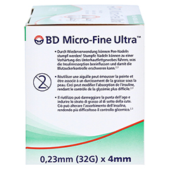 BD MICRO-FINE ULTRA Pen-Nadeln 0,23x4 mm 32 G 100 Stck - Rechte Seite