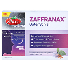 ABTEI EXPERT ZAFFRANAX Guter Schlaf Tabletten 20 Stück - Vorderseite