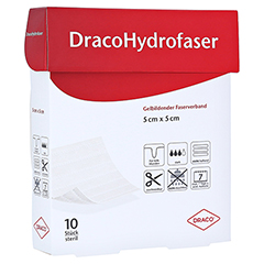 DRACOHYDROFASER 5x5 cm gelbildender Faserverband 10 Stck
