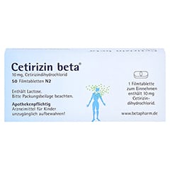 Cetirizin beta 50 Stück N2 - Rückseite