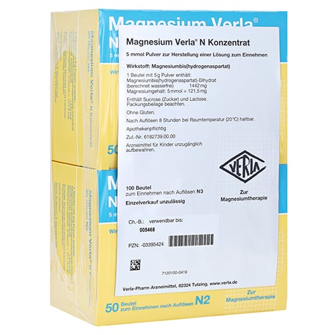 Magnesium Verla N Konzentrat 100 Stück N3