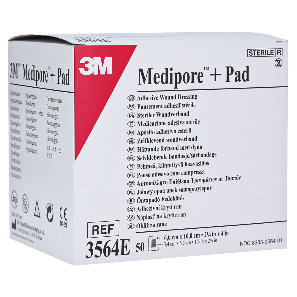 MEDIPORE Plus Pad 3564E steriler Wundverband 50 Stück