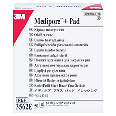MEDIPORE Plus Pad 3562E steriler Wundverband 50 Stück - Rückseite