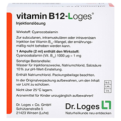 Vitamin B12-Loges Injektionslsung 2ml 10x2 Milliliter N2 - Rckseite